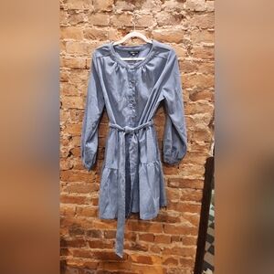 Simply Southern Light Blue Corduroy Dress With Detachable Dress XL